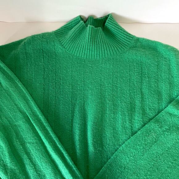 J.CREW Ribbed Wool Alpaca Blend Mockneck Sweater in Soft Yarn in Green Size M - Picture 7 of 10